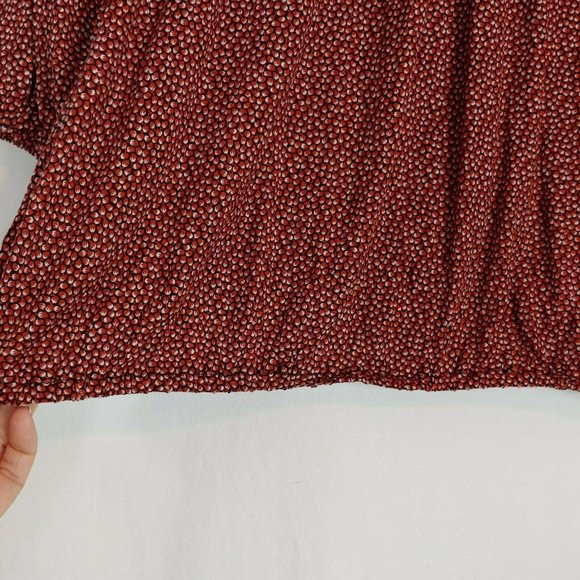 MICHAEL KORS Women's Red Flowered Size XS Blouse - Picture 5 of 5